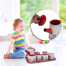 ZESTAW DO HERBATKI METALOWY W KWIATKI DLA DZIECI