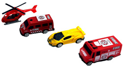 Klocki konstrukcyjne ZESTAW TOR PARKING WYRZUTNIA DLA AUTA +4 AUTKA