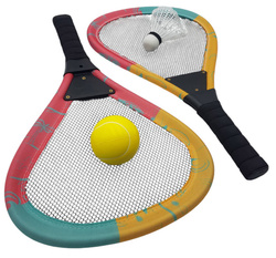 ZESTAW DO GRY W BADMINTON z miękką piłką i lotką Plażowe paletki rakietki