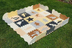 DUZA MATA PIANKOWA DINOZAURY PUZZLE KOJEC GRUBA XL