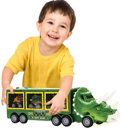 CIĘŻARÓWKA ZESTAW TIR z AUTKAMI i WYRZUTNIA Auto dinozaury laweta Zabawka