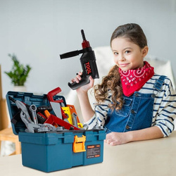 SKRZYNKA KUFEREK Z NARZĘDZIAMI WIERTARKA WARSZTAT ZESTAW MAJSTERKOWICZA