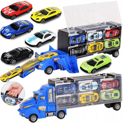 DUŻY TIR LAWETA CIĘŻARÓWKA Z WYRZUTNIĄ i 6 AUT