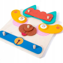 DREWNIANA UKŁADANKA MANIPULACYJNA MONTESSORI ZABAWKA DO NAUKI DLA DZIECI