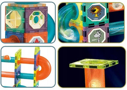 TOR KLOCKI MAGNETYCZNE ŚWIECĄCE EDUKACYJNE KONSTRUKCYJNE 75 EL DLA DZIECI