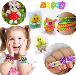 GUMKI DO ROBIENIA BRANSOLETEK ZESTAW w pudełku ZAWIESZKI LITERKI KORALIKI