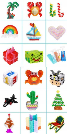 Koraliki Do Prasowania Zestaw 6000 el Szablony Kuferek Wzory Prasowanka XXL