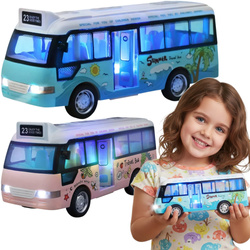 Interaktywny Autobus Szkolny Wakacyjny ZABAWKA AUTO Dźwięk Świata LED Napęd