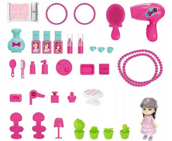 Toaletka Zestaw Piękności i Domek dla Lalki w Walizce PLECAK Zabawka Dzieci