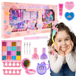 ZESTAW KOSMETYKÓW DO MAKIJAŻU I MANICURE NAKLEJKI NA PAZNOKCIE DLA DZIECI