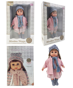 MODNA LALKA SŁODKA MAJA DLA DZIEWCZYNKI ZABAWKA DLA DZIECI W RÓŻOWEJ KURTCE