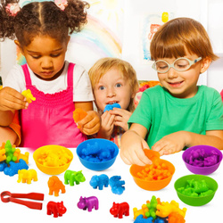 MONTESSORI NAUKA LICZENIA FIGURKI KLOCKI ZWIERZĘTA