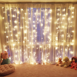 KURTYNA ŚWIETLNA LAMPKI GIRLANDA OKIENNA DRUCIKI 300 LED 3x3m USB + PILOT