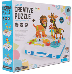 KREATYWNY KONSTRUKTOR PUZZLE ZWIERZĘTA +ŚRUBOKRĘT
