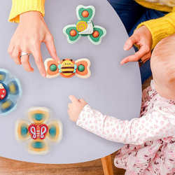 DUŻE SPINNERY Z PRZYSSAWKA 4szt GRZECHOTKA BIEDRONKA DO KARMIENIA KĄPIELI