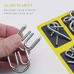 ZESTAW ŁAMIGŁÓWEK 8SZT METALOWE PUZZLE ŁAMIGŁÓWKI Z DRUTU DLA DZIECI RODZIN