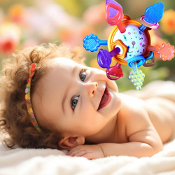 GRYZAK Zabawka Sensoryczna Montessori GRZECHOTKA Antystresowa Dla Dzieci