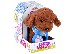 INTERAKTYWNY Uroczy PIESEK PIES CHODZI NA SMYCZY SZCZEKA BATERIE z DOMKIEM