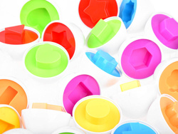 Układanka Jajka pasujące kształty i kolory 12szt. do zabawy SORTER KLOCKI