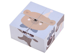 Drewniane Klocki puzzle zwierzęta obrazki z drewna