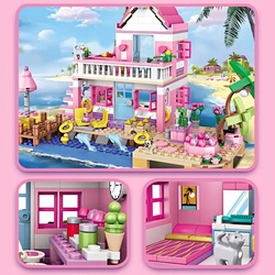 KLOCKI WILLA DLA LALEK ZESTAW KLOCKÓW RÓŻOWY DOMEK DZIEWCZYNKI NA PREZENT