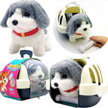 CHODZĄCY PIESEK Z DOMKIEM I KOŚCIĄ DO KARMIENIA SZCZEKAJĄCY INTERAKTYWNY