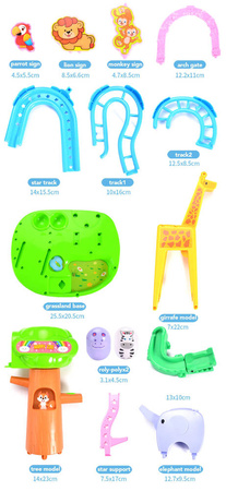 KOLEJKA marble Tor dla zwierząt KULKI ZOO RolyPoly