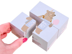 Drewniane Klocki puzzle zwierzęta obrazki z drewna