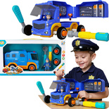 AUTO POLICJA RADIOWÓZ DO SKRĘCANIA FIGURKA KIEROWCY ŚRUBOKRĘTY ŚWIATŁO DŹW.