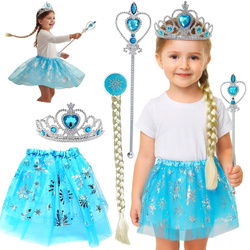 STRÓJ KSIĘŻNICZKI 4W1 WARKOCZ SPÓDNICZKA KORONA RÓŻDŻKA KOSTIUM