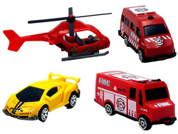 Klocki konstrukcyjne ZESTAW TOR PARKING WYRZUTNIA DLA AUTA +4 AUTKA