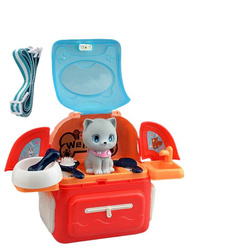 Zestaw salon piękności dla kota zwierząt do zabawy Kotek w Plecaku Zabawka