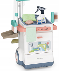 ZESTAW DO SPRZĄTANIA ODKURZACZ NA BATERIE I WÓZEK ZABAWKA DLA DZIECI - 20el
