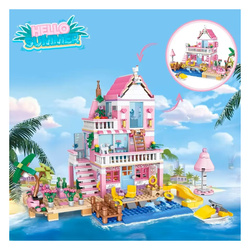 KLOCKI WILLA DLA LALEK ZESTAW KLOCKÓW RÓŻOWY DOMEK DZIEWCZYNKI NA PREZENT