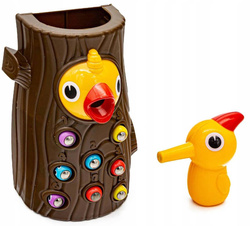 GRA MAGNETYCZNA DZIĘCIOŁ ROBACZKI DZIECIECA ZABAWKA DO GRANIA DLA DZIECI