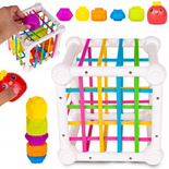 KOSTKA ZRĘCZNOŚCIOWA KLOCKI SENSORYCZNE WIEŻA GRA ZABAWKA DLA MAŁYCH DZIECI