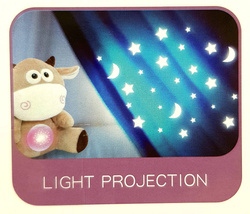 MIŚ POZYTYWKA I PROJEKTOR BYCZEK USYPIACZ DLA DZIECI NIEMOWLĄT LAMPKA NOCNA