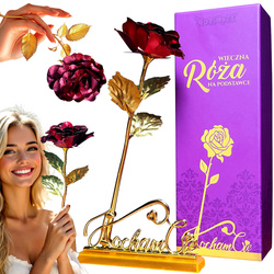 WIECZNA RÓŻA CZERWONA W PUDEŁKU NA PREZENT WALENTYNKI DZIEŃ KOBIET DLA MAMY