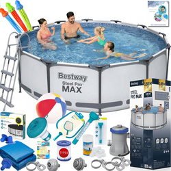 BASEN OGRODOWY STELAŻOWY Z POMPA Bestway 366x100 ZESTAW Z drabinka MAX 22w1