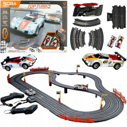TOR WYŚCIGOWY Z AUTAMI 300CM TURBO 2 JOYSTICKI 2 SAMOCHODY ZASILANIE KABEL