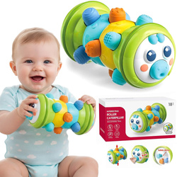 ZABAWKA SENSORYCZNA GĄSIENICA DLA NIEMOWLAKA PISZCZAŁKA GRZECHOTKA LUSTERKO