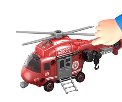 HELIKOPTER STRAŻACKI RATUNKOWY DUŻY ZABAWKA ŚMIGŁOWIEC do skręcania