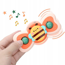 DUŻE SPINNERY Z PRZYSSAWKA 4szt GRZECHOTKA BIEDRONKA DO KARMIENIA KĄPIELI