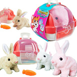 ZAJĄCZEK KRÓLICZEK z domkiem i z marchewką do karmienia Chodzi z dźwiękami