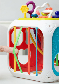 SORTER KSZTAŁTY KOSTKA I KLOCKI ZABAWKA EDUKACYJNA 7W1 DLA DZIECI NIEMOWLĄT