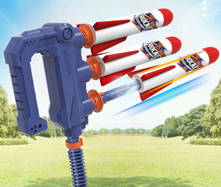 WYRZUTNIA PISTOLET rakiet piankowych z POMPKA ZESTAW 2w1 Zabawka DLA DZIECI