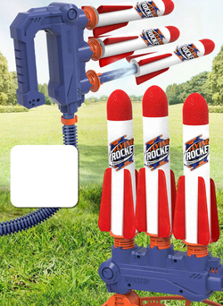 WYRZUTNIA PISTOLET rakiet piankowych z POMPKA ZESTAW 2w1 Zabawka DLA DZIECI