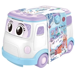 JEŹDZIK ZESTAW 3W1 ZABAWKA AUTO KUCHNIA I GARNKI NA PREZENT DLA DZIECI