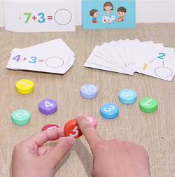 GRA Z KARTAMI DO NAUKI LICZENIA DODAWANIE ODEJMOWANIE DLA DZIECI MONTESSORI