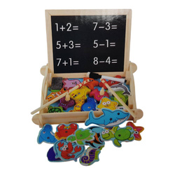 Drewniana TABLICA DWUSTRONNA i Gra Łowienie Rybek